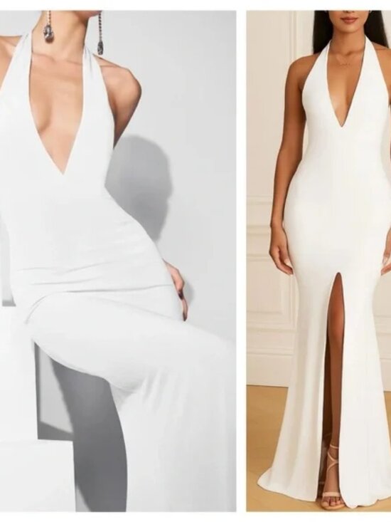 Nookie Dresses & Skirts - NWT Nookie Maxi Dress White Illegal Halter Sleeveless Gown Bridal Wedding sz S